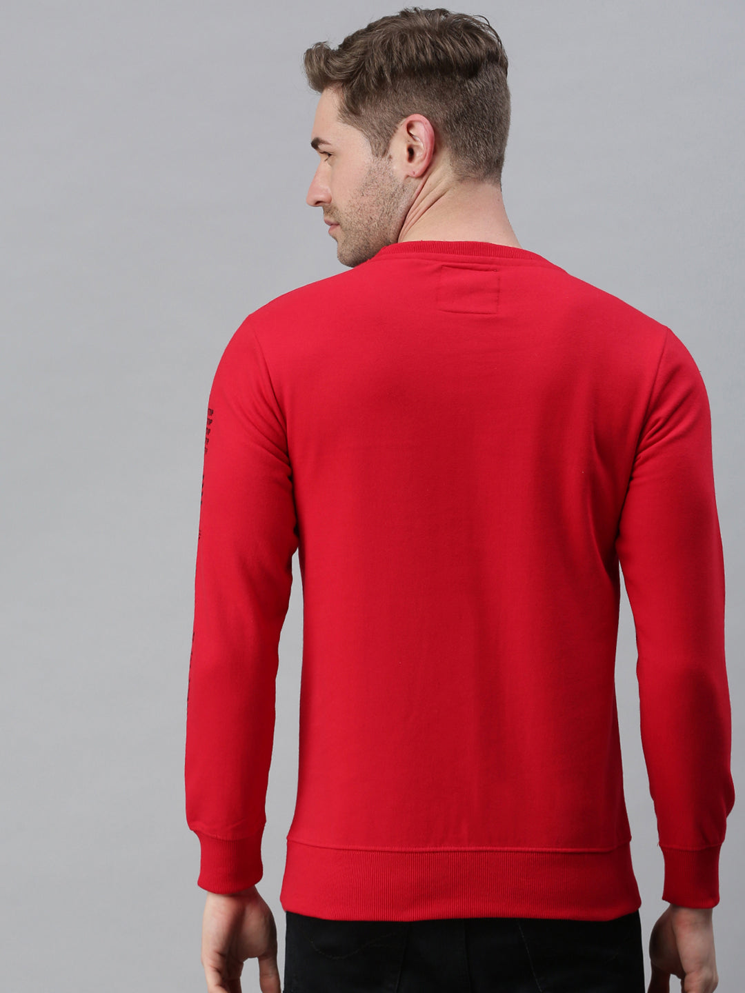 Men Printed Red Sweatshirt