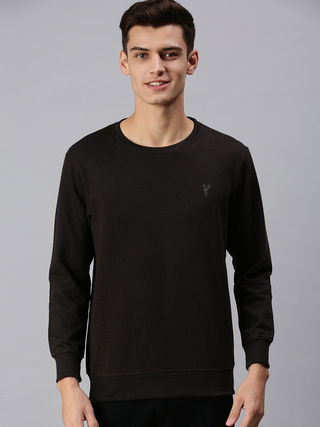 Men Solid Grey Sweatshirt