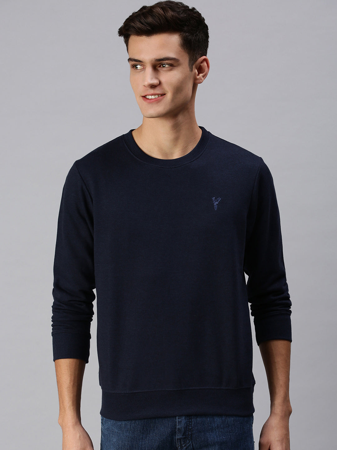 Men Solid Blue Sweatshirt