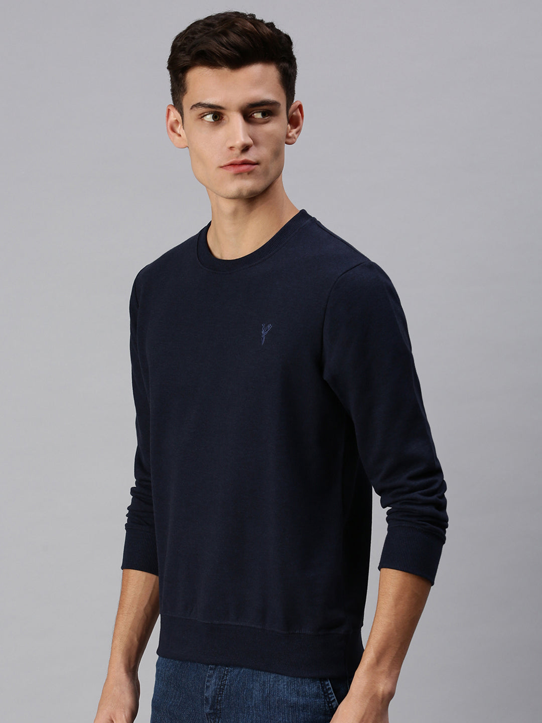 Men Solid Blue Sweatshirt