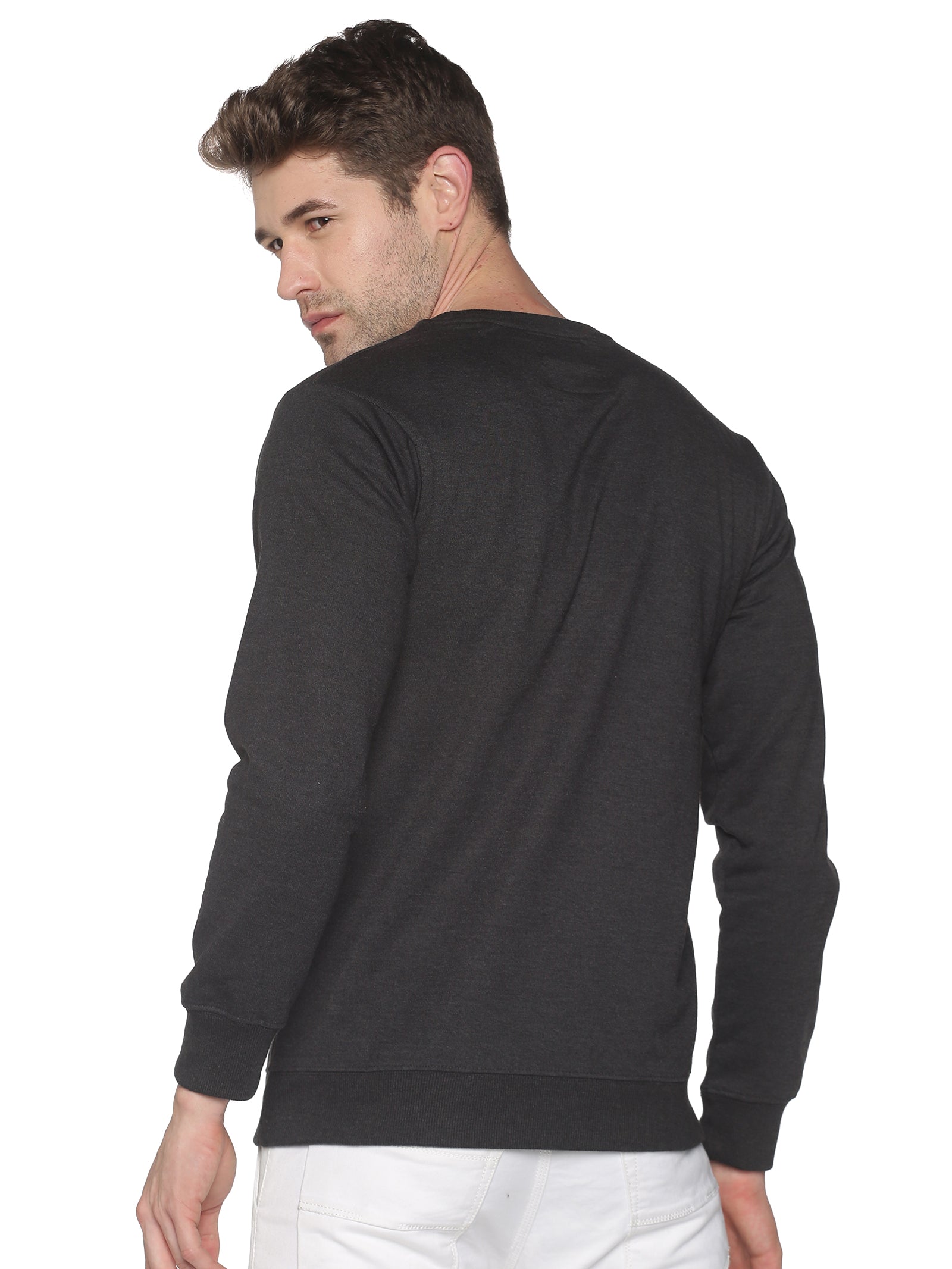 Men Solid Grey Sweatshirt