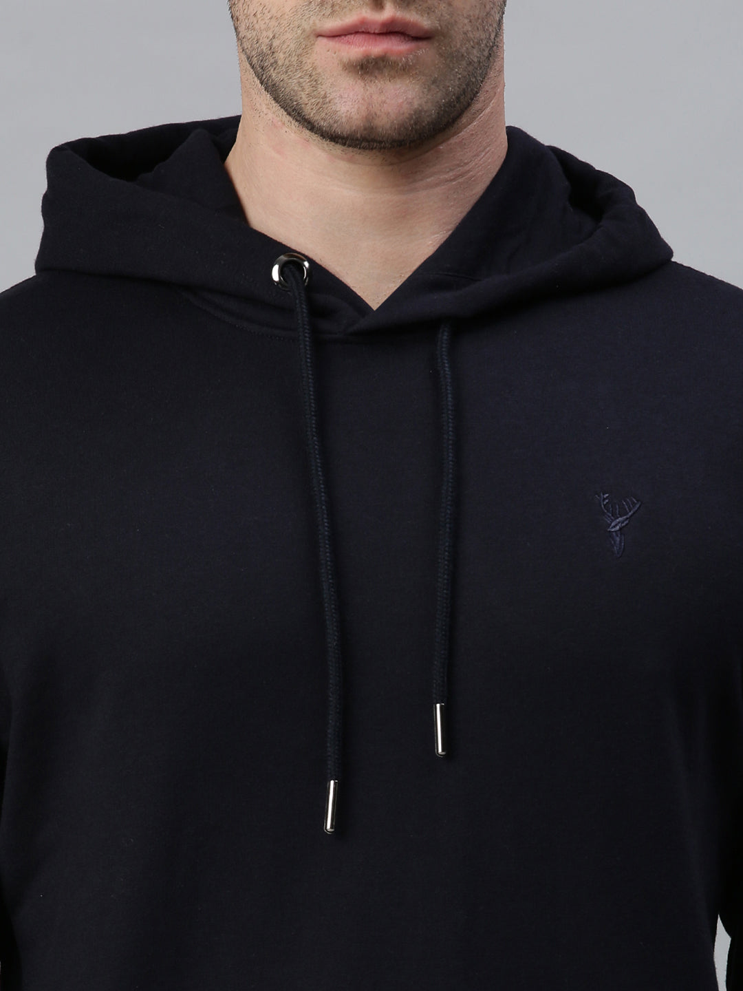 Men Solid Navy Blue Sweatshirt