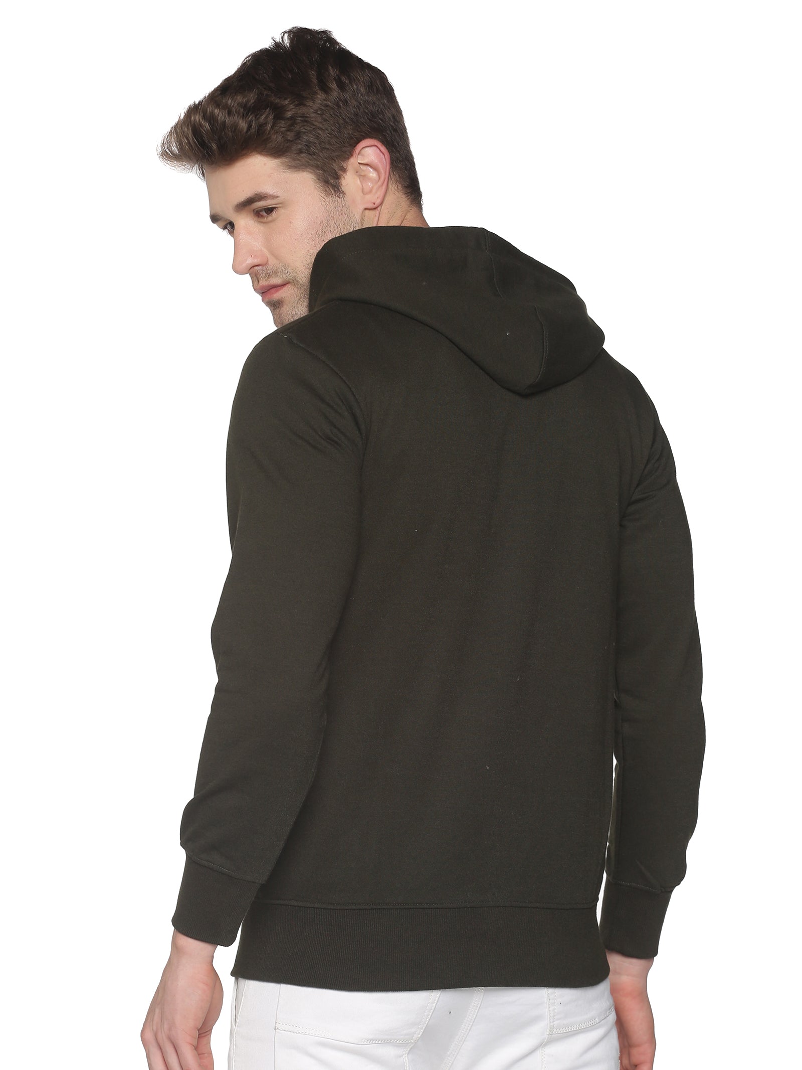 Men Solid Olive Sweatshirt