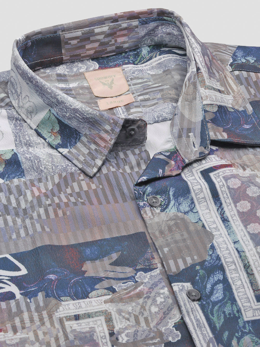 Men Abstract Multi Slim Fit Shirt