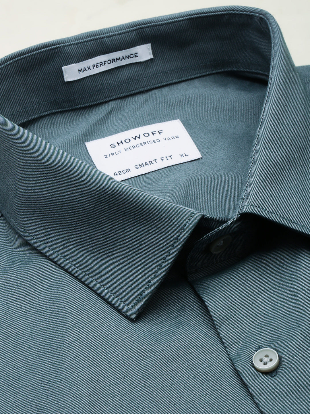 Men's Spread Collar Solid Grey Shirt