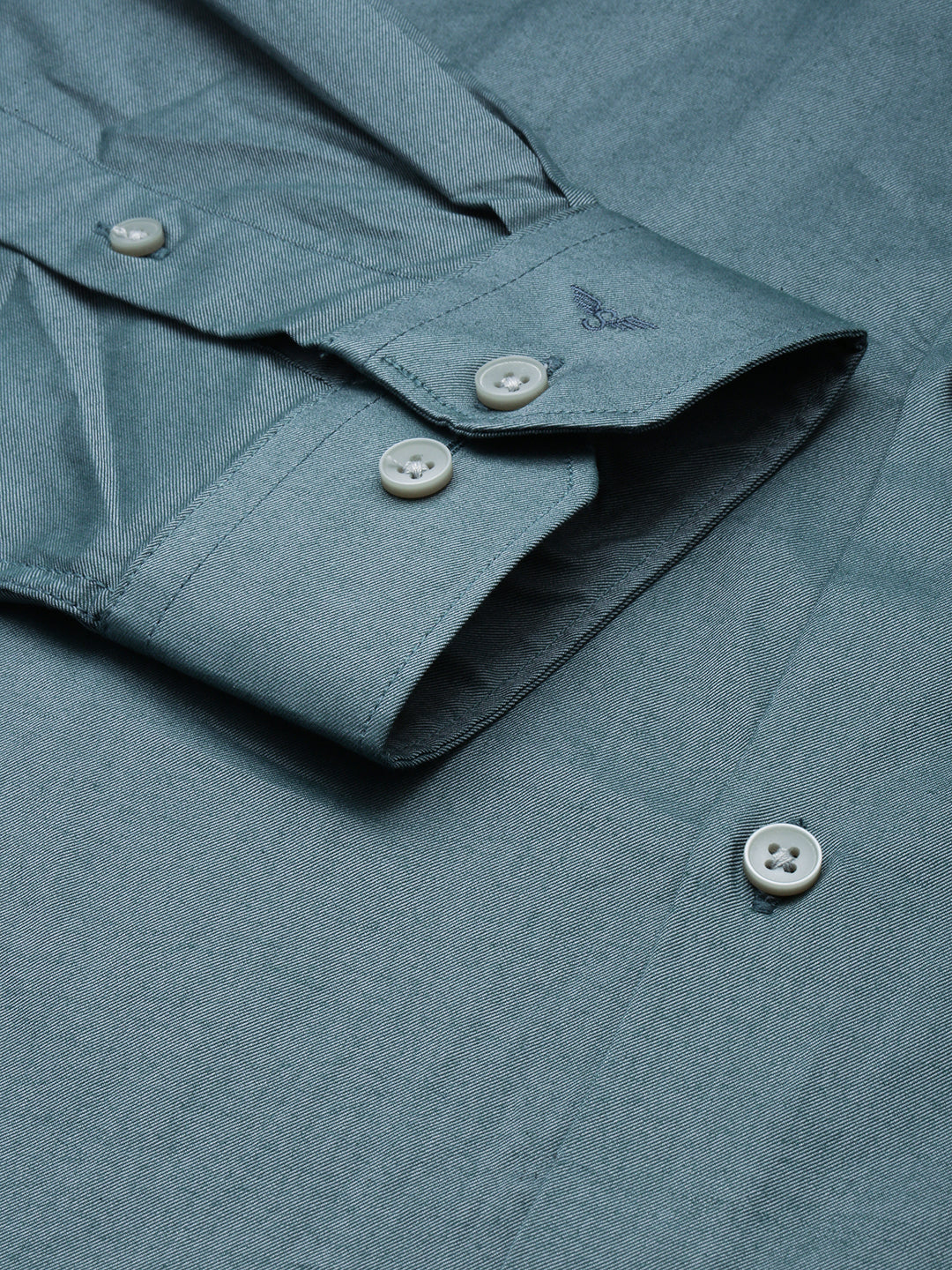 Men's Spread Collar Solid Grey Shirt