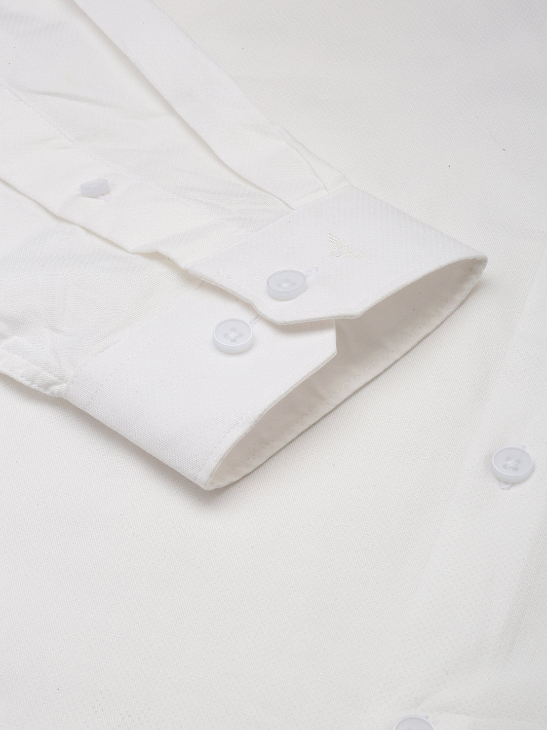 Men Spread Collar Self Design White Shirt