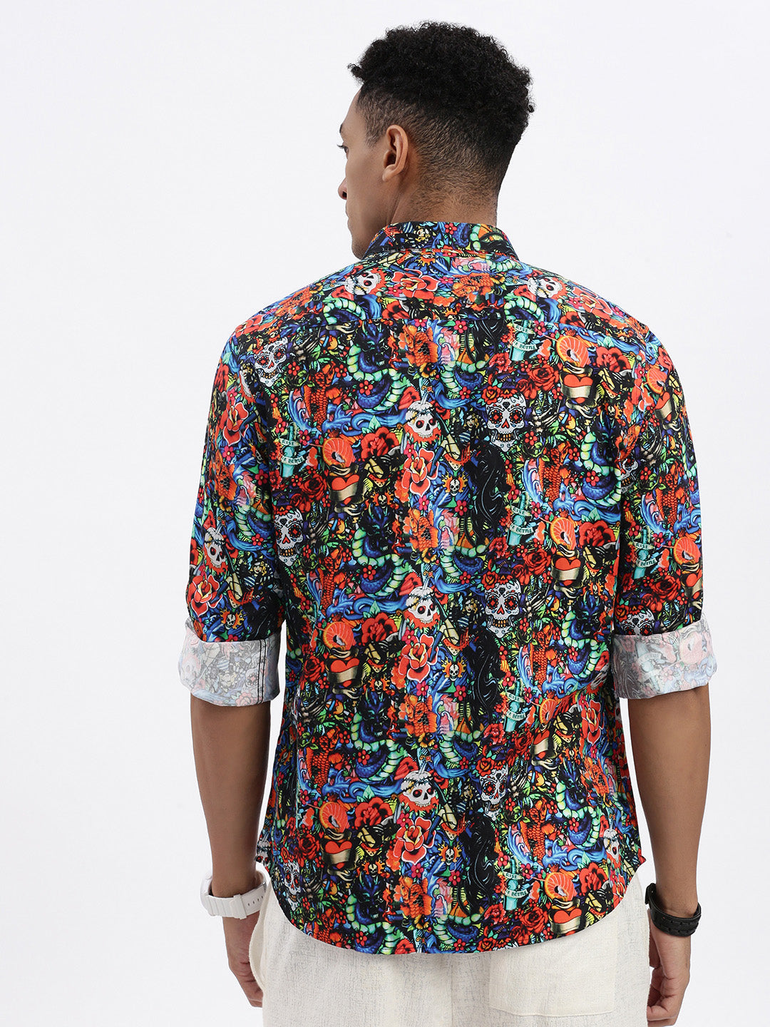 Men Multi Abstract Slim Fit Shirt