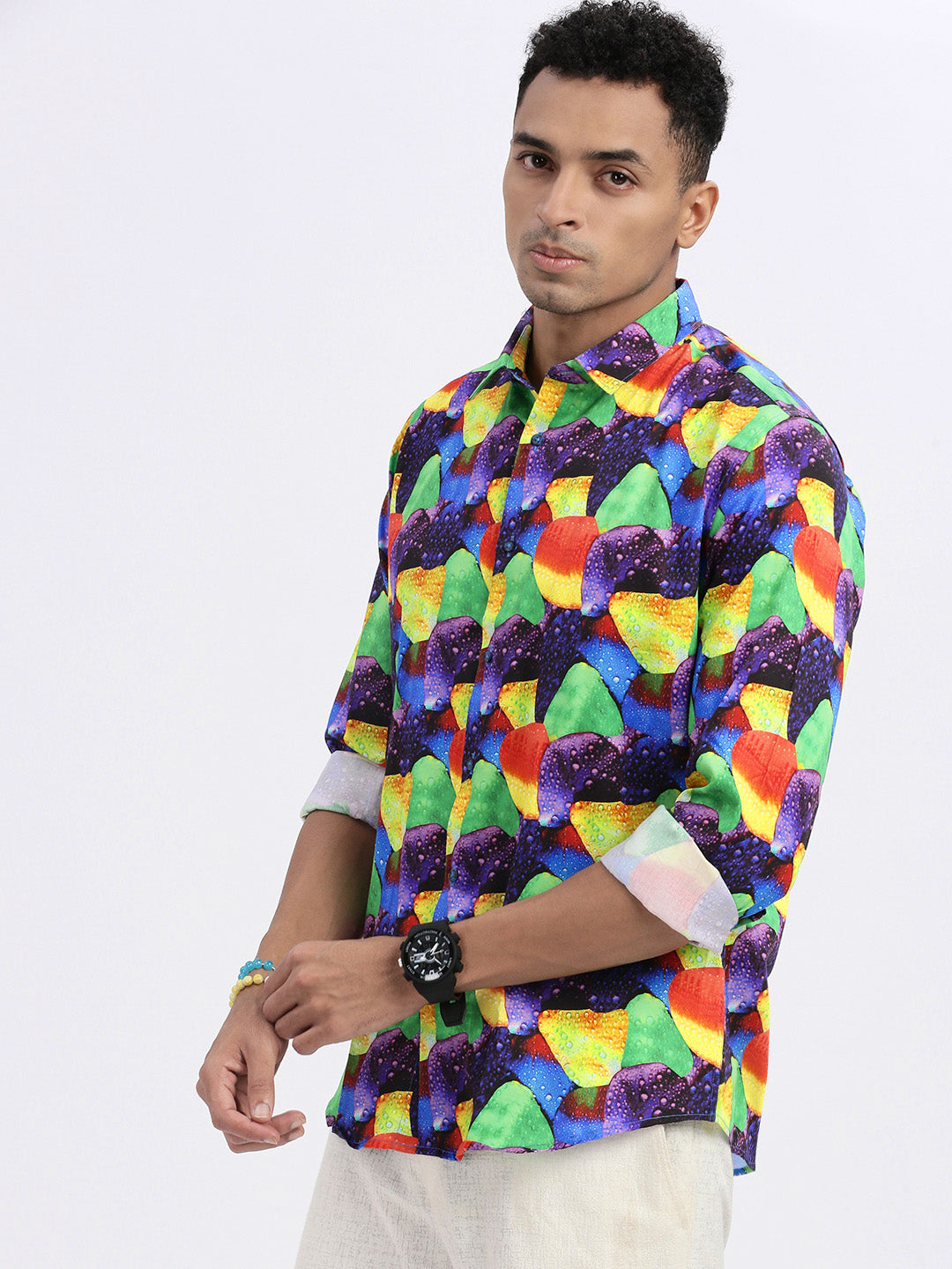 Men Multi Abstract Slim Fit Shirt