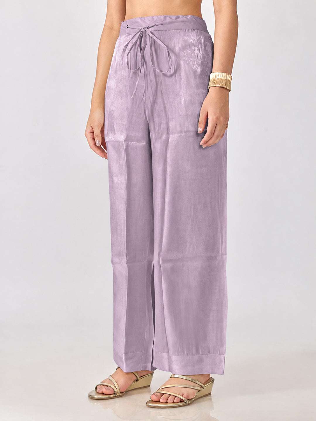 Women’s Floral Embroidered Purple A-Line Kurta Set