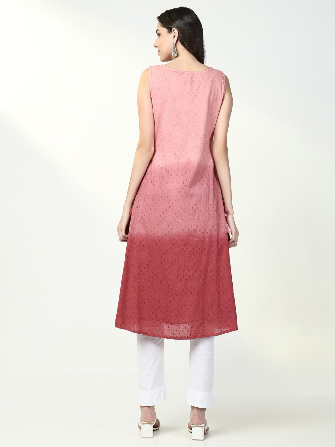 Women Pink Graphic A Line Kurta