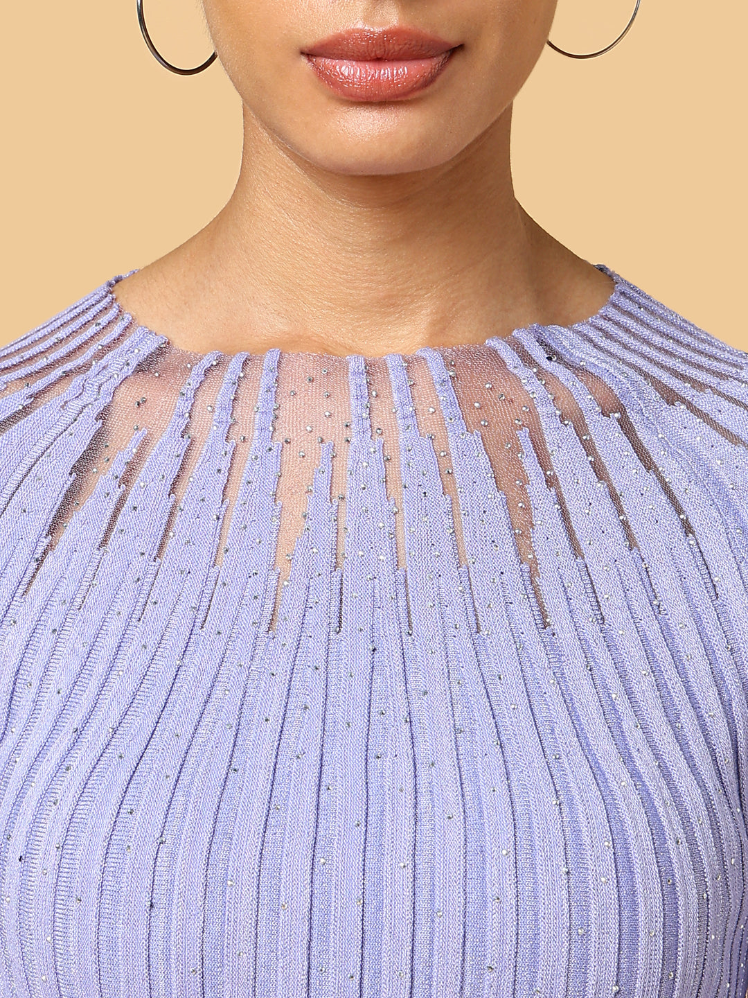 Women Lavender Solid Top