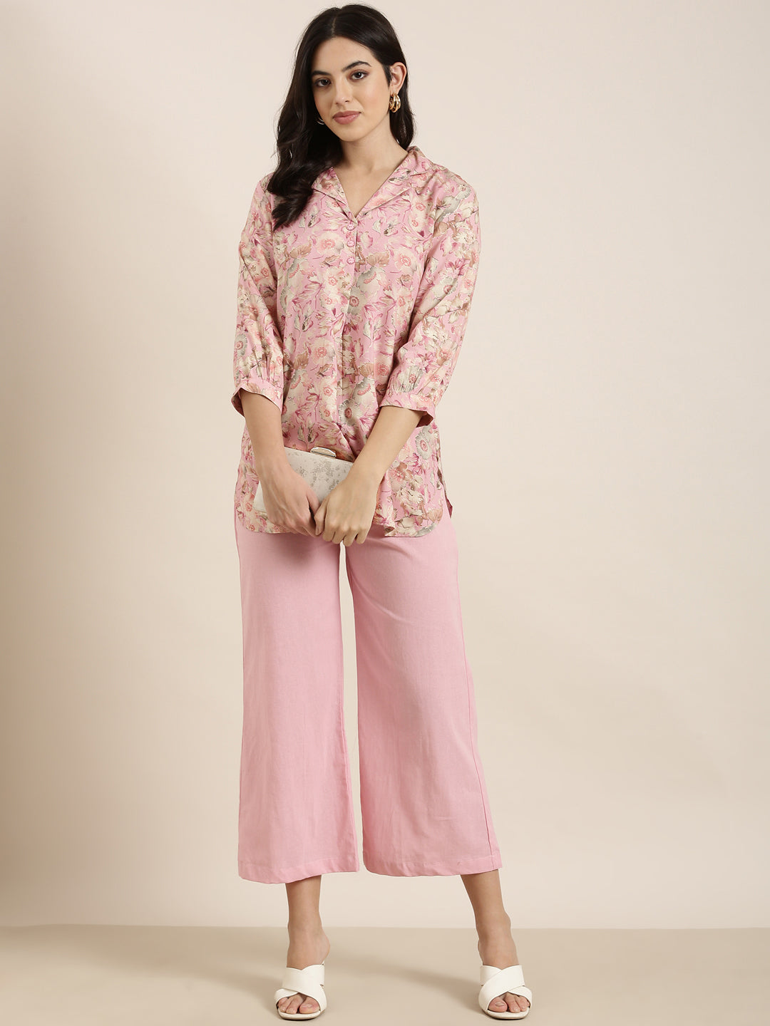 Women Pink Printed Co Ords Set