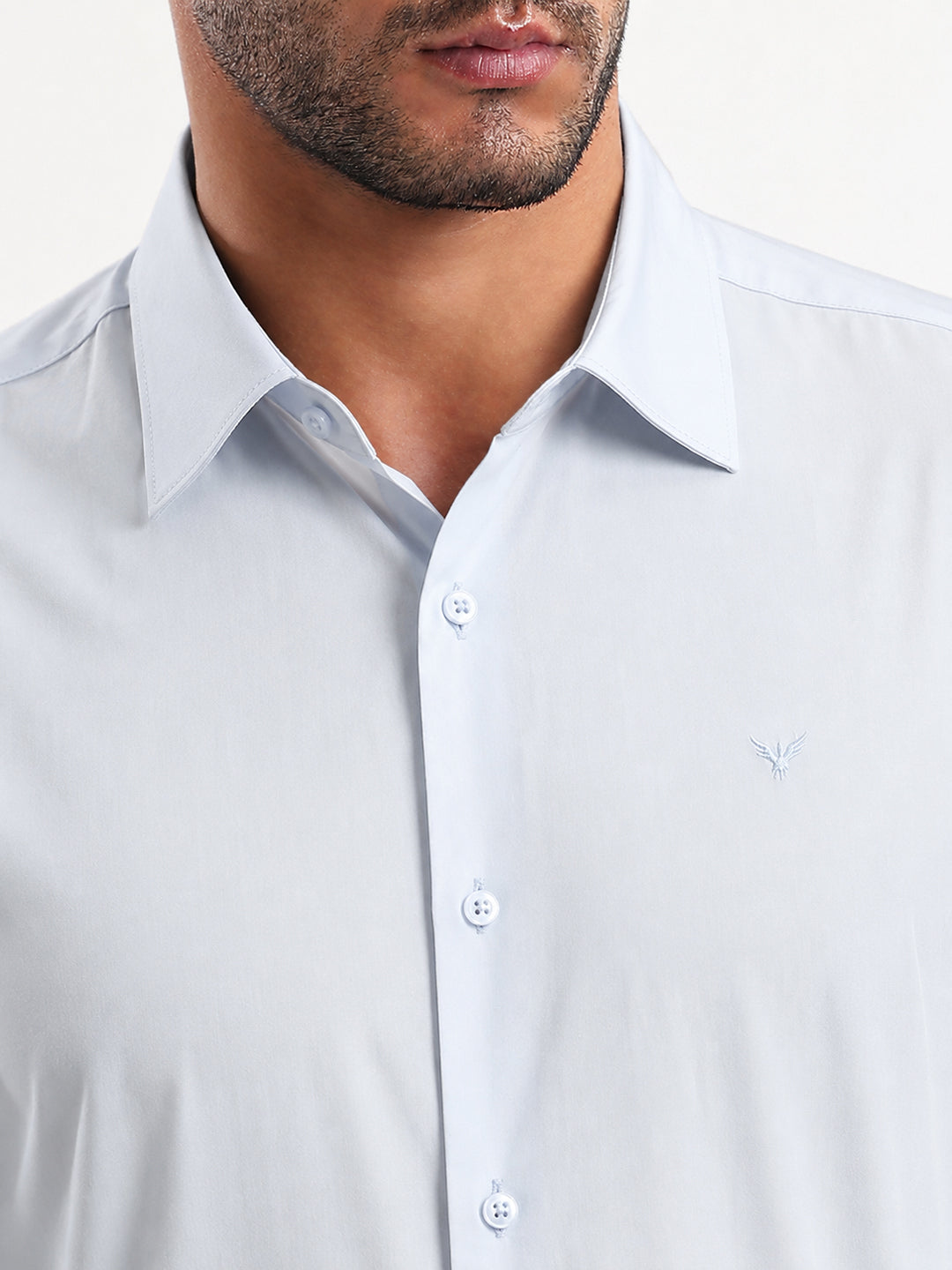 Men’s Blue Slim Fit Long Sleeves Shirt