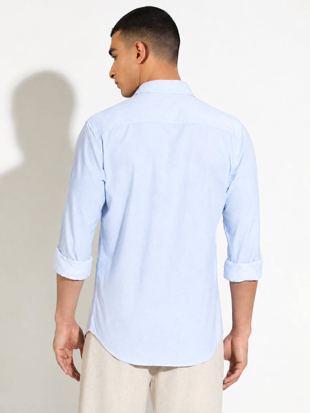 Men’s Striped Blue Slim Fit Long Sleeves Shirt