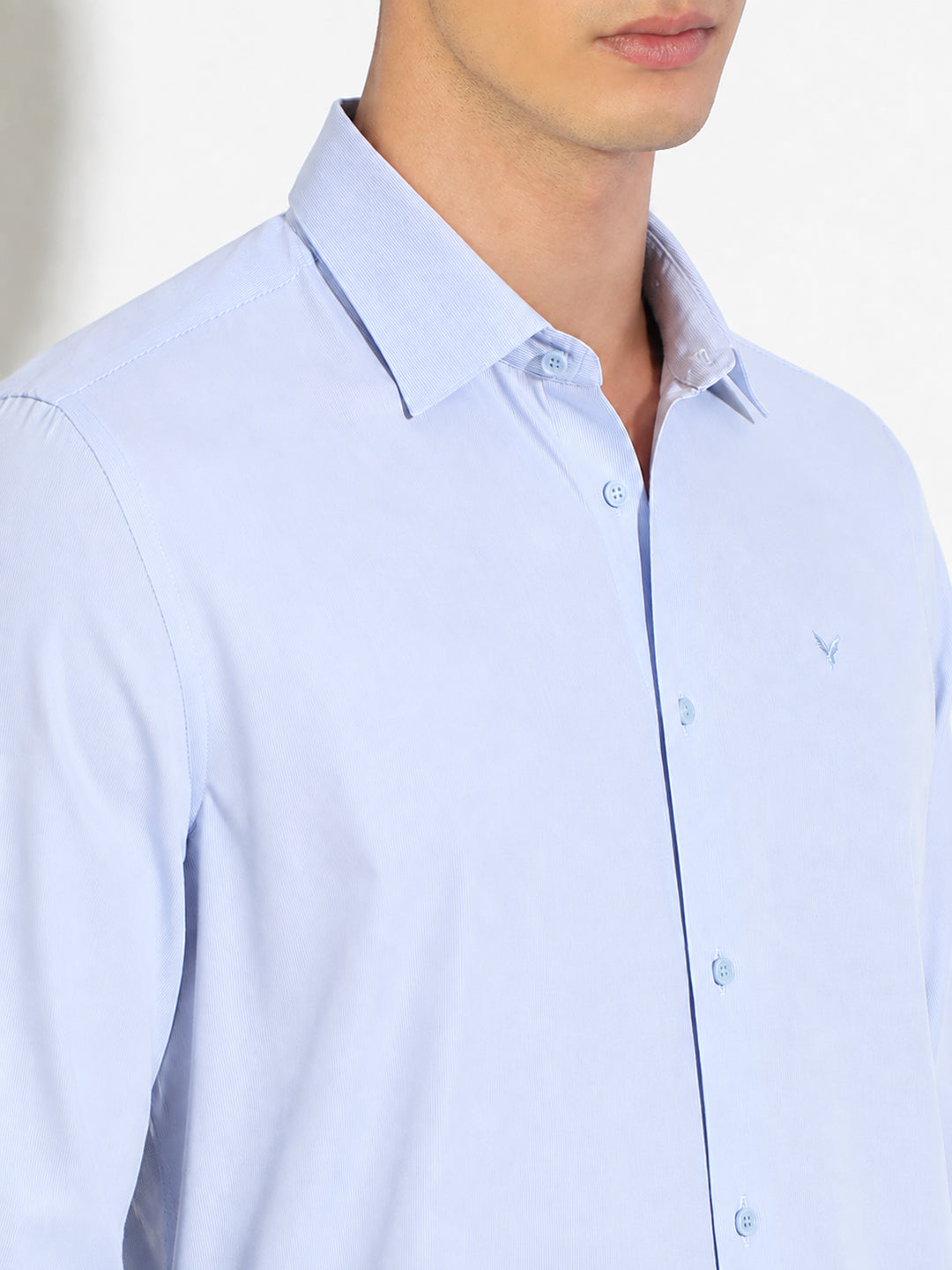 Men’s Striped Blue Slim Fit Long Sleeves Shirt