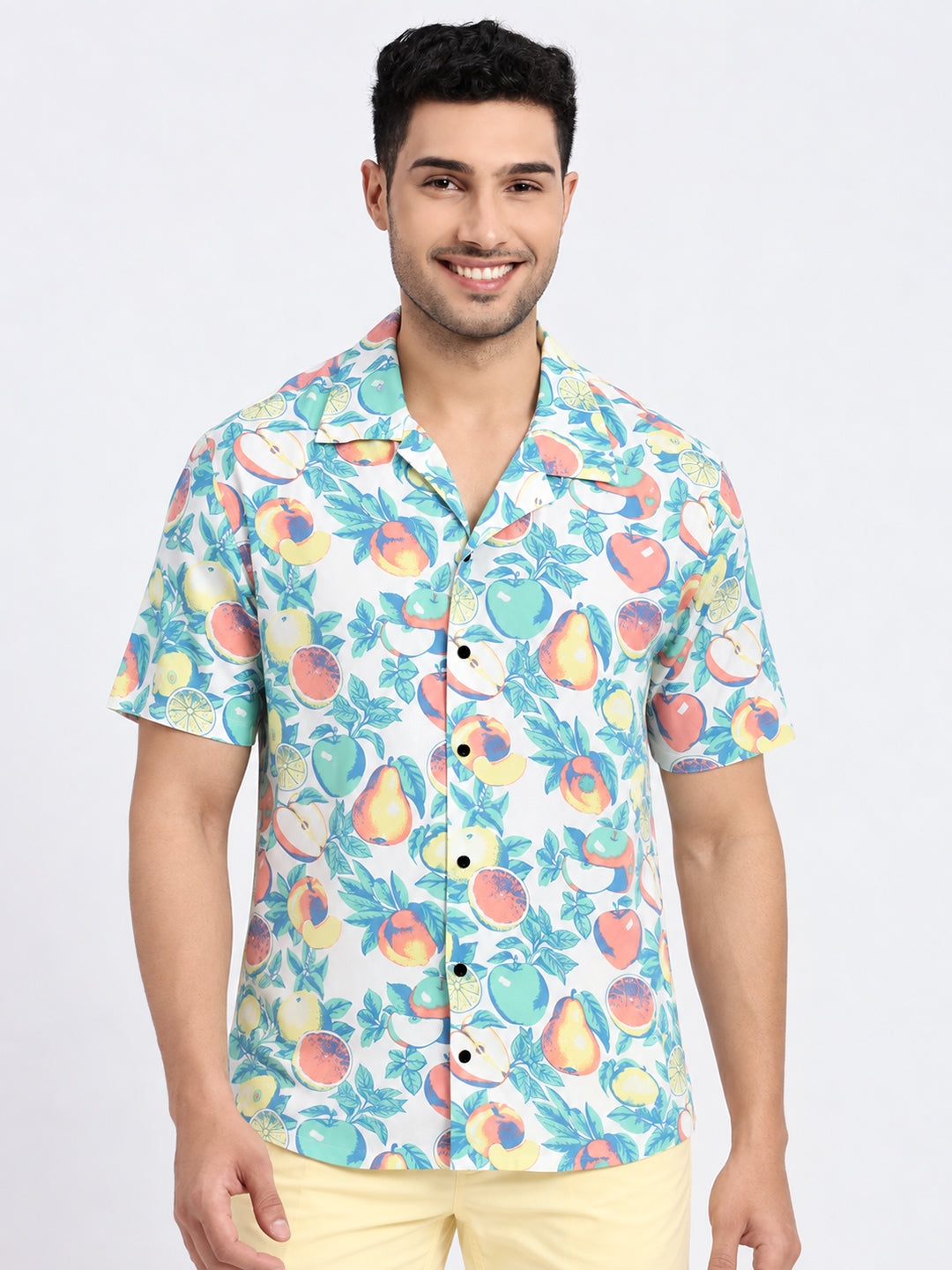 Men’s Graphic Printed Green Short Sleeves Shirt