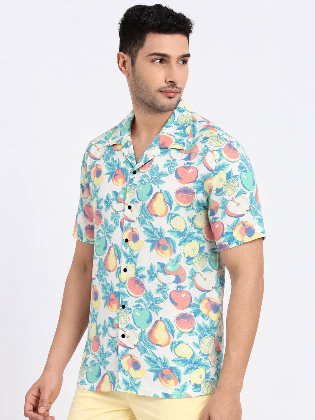 Men’s Graphic Printed Green Short Sleeves Shirt