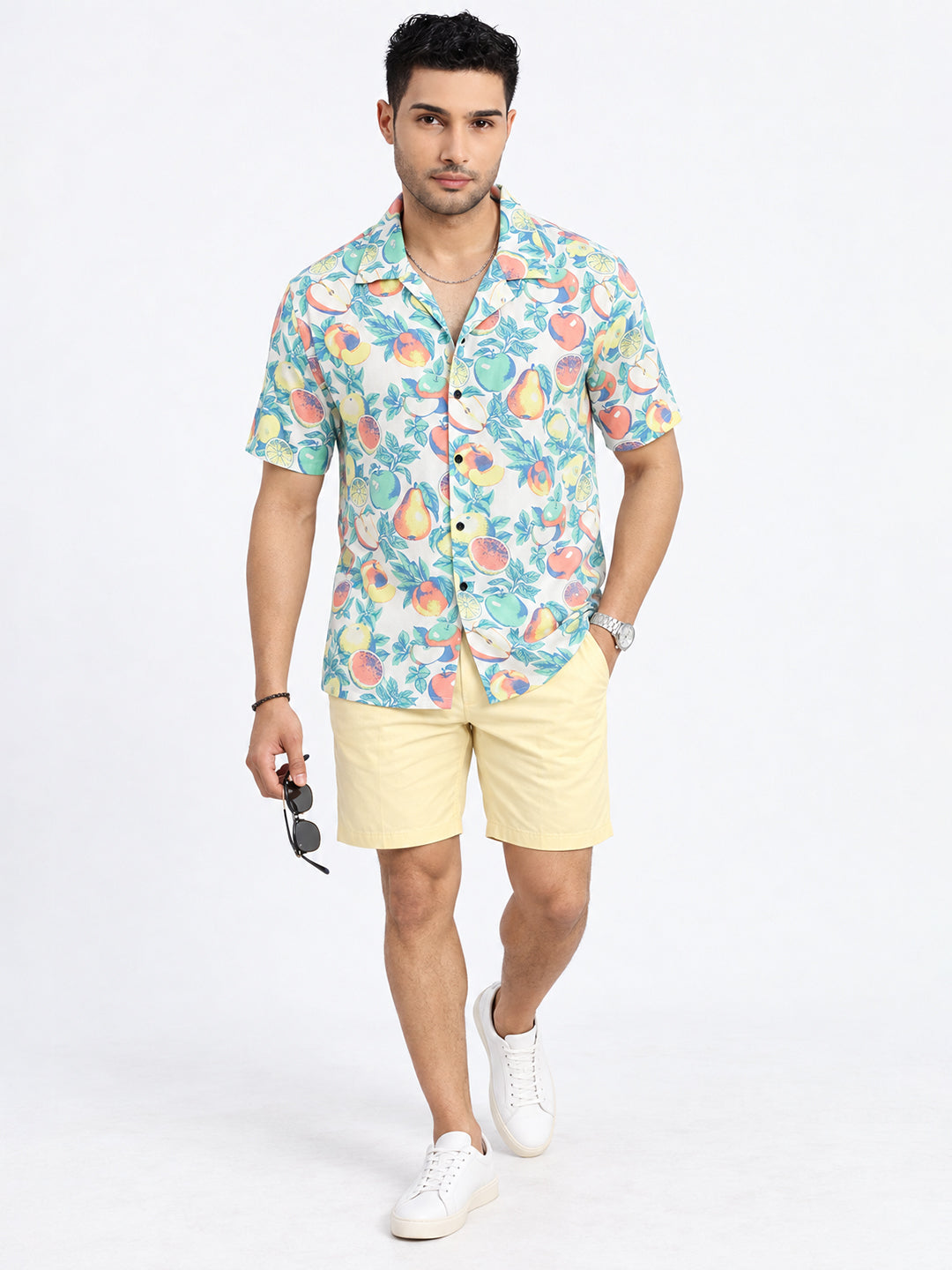 Men’s Graphic Printed Green Short Sleeves Shirt