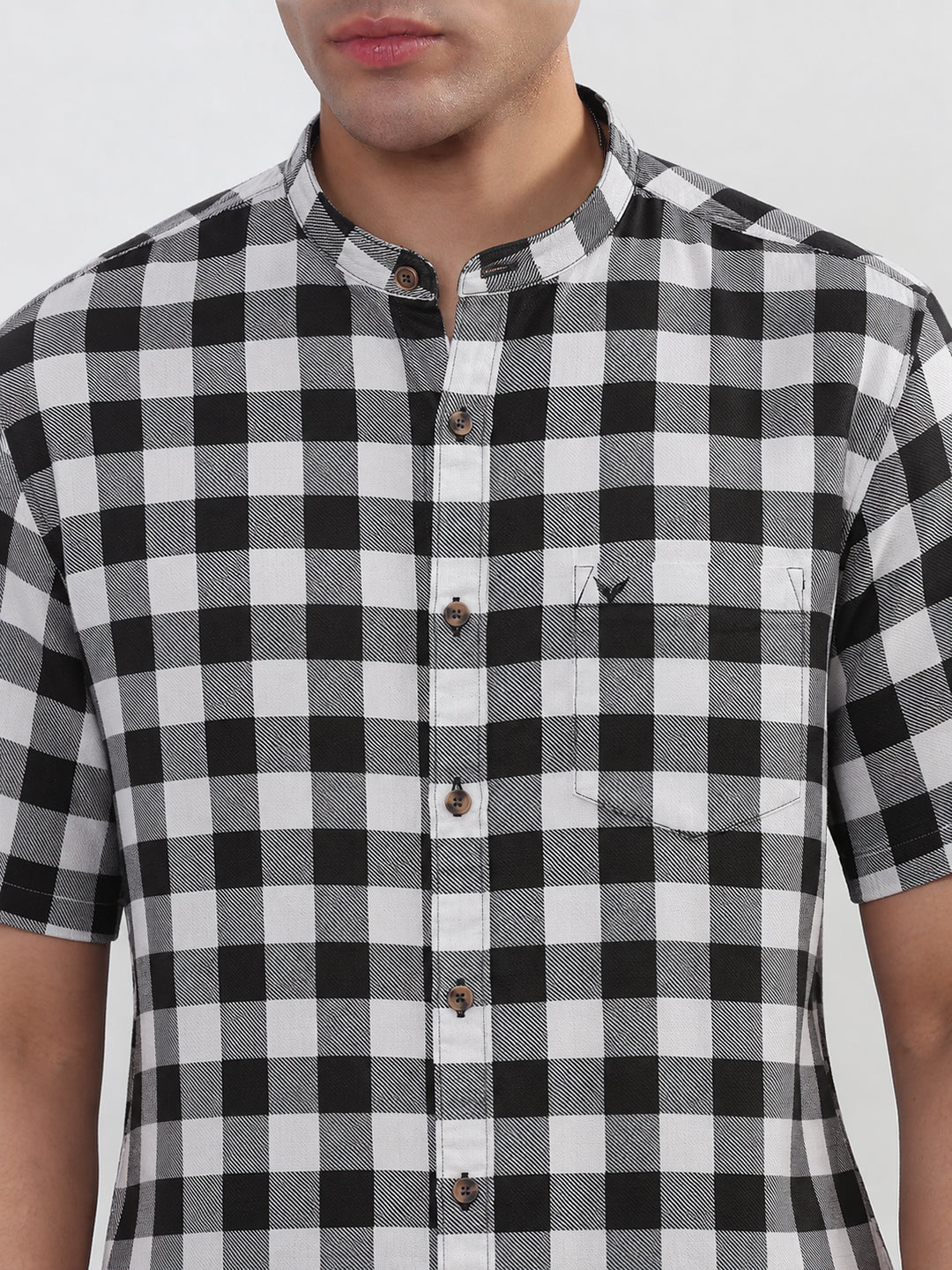 Men’s Checked Black Short Sleeves Shirt