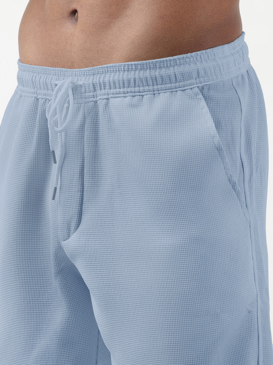 Men's Textured Blue Cuban Collar Shirt & Shorts Co-ord Set