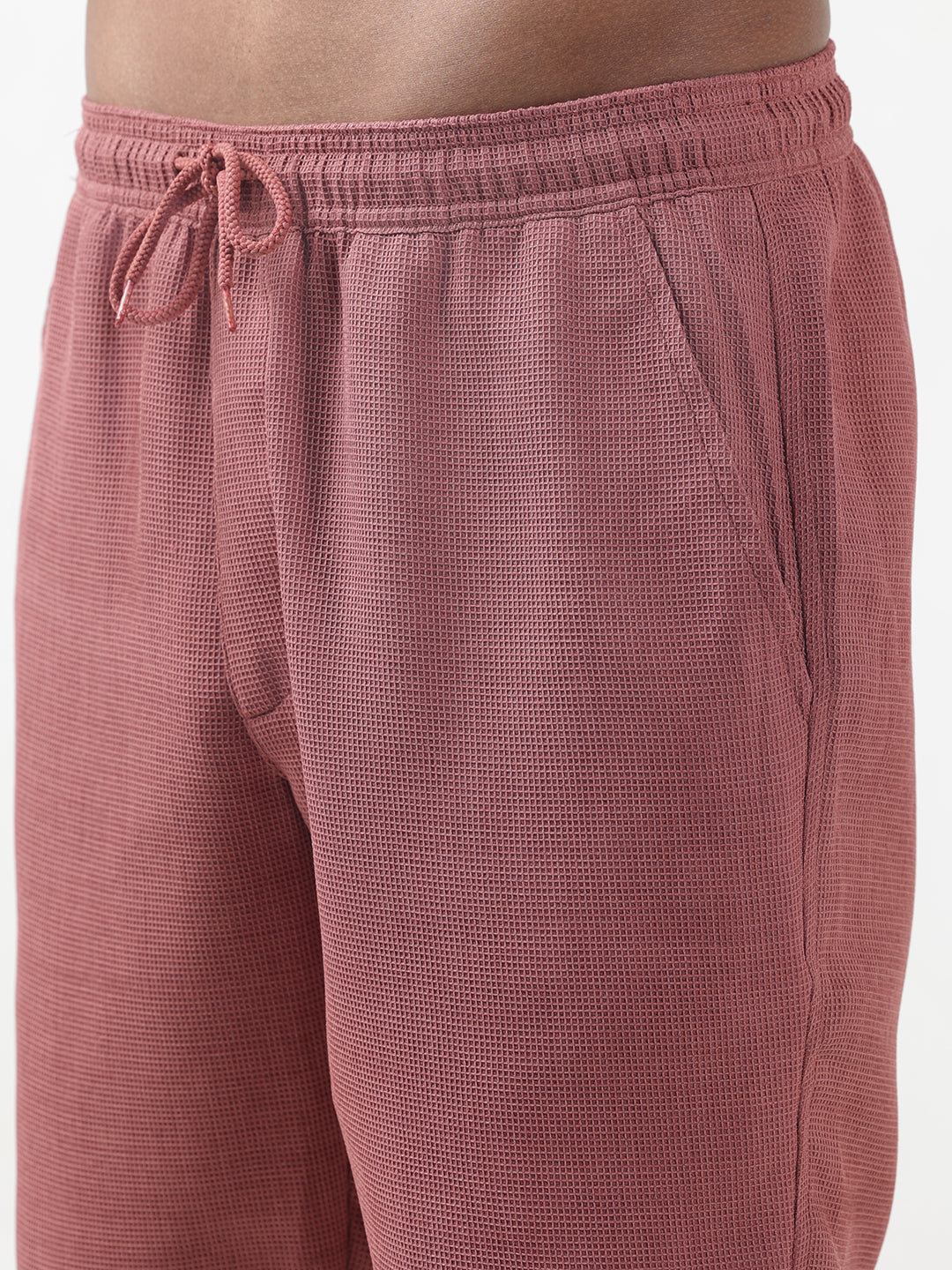 Men's Textured Pink Cuban Collar Shirt & Shorts Co-ord Set