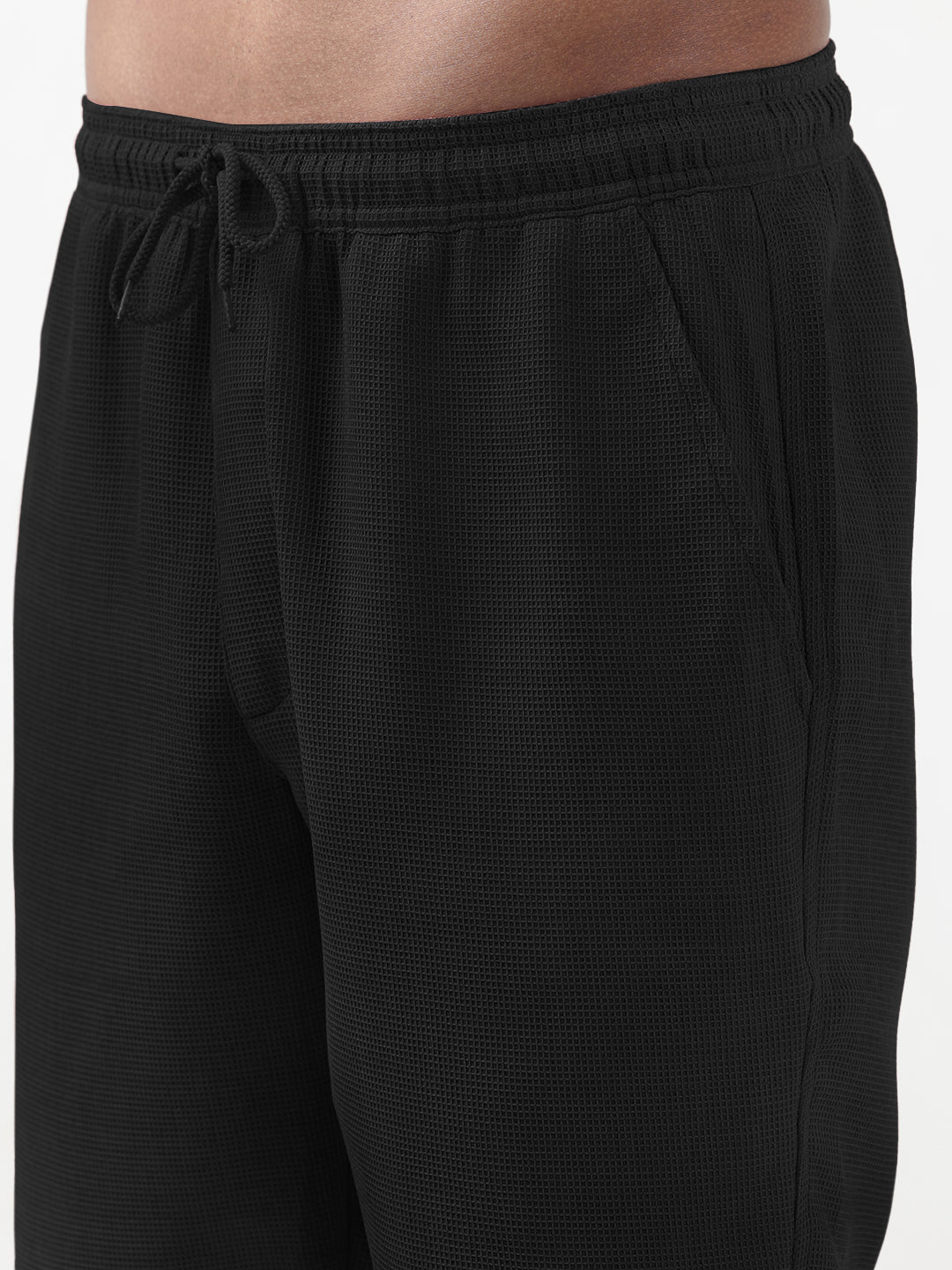 Men's Textured Black Cuban Collar Shirt & Shorts Co-ord Set