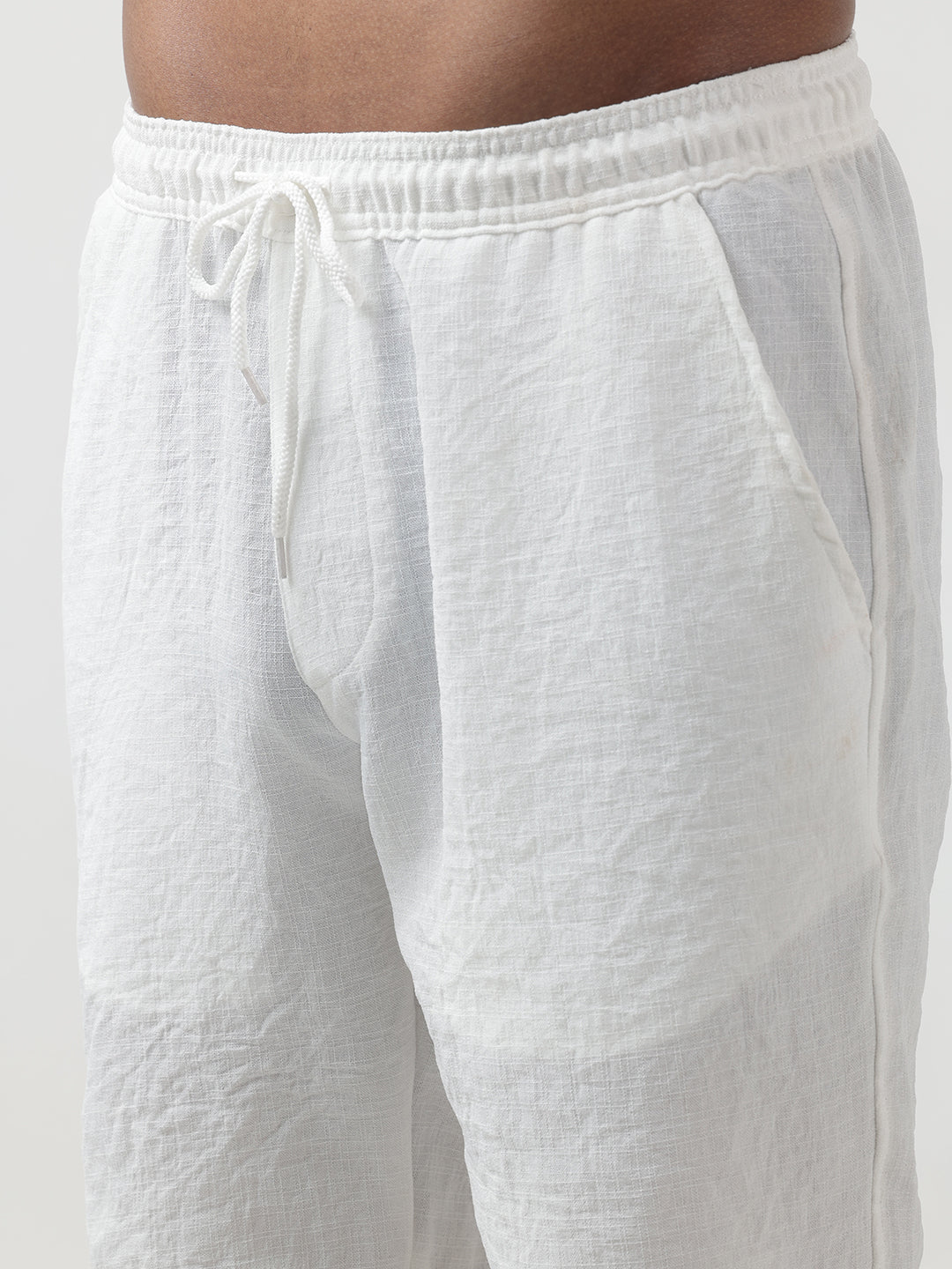 Men's White Cuban Collar Shirt & Shorts Co-ord Set