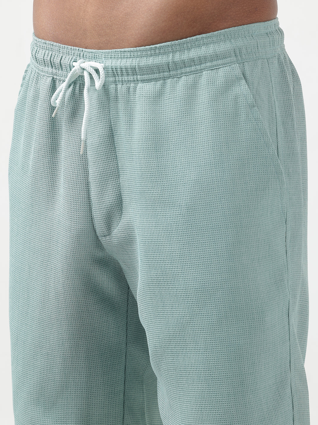 Men's Textured Sea Green Cuban Collar Shirt & Shorts Co-ord Set