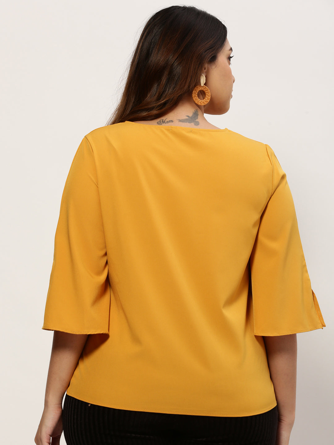 Women Solid Yellow Top