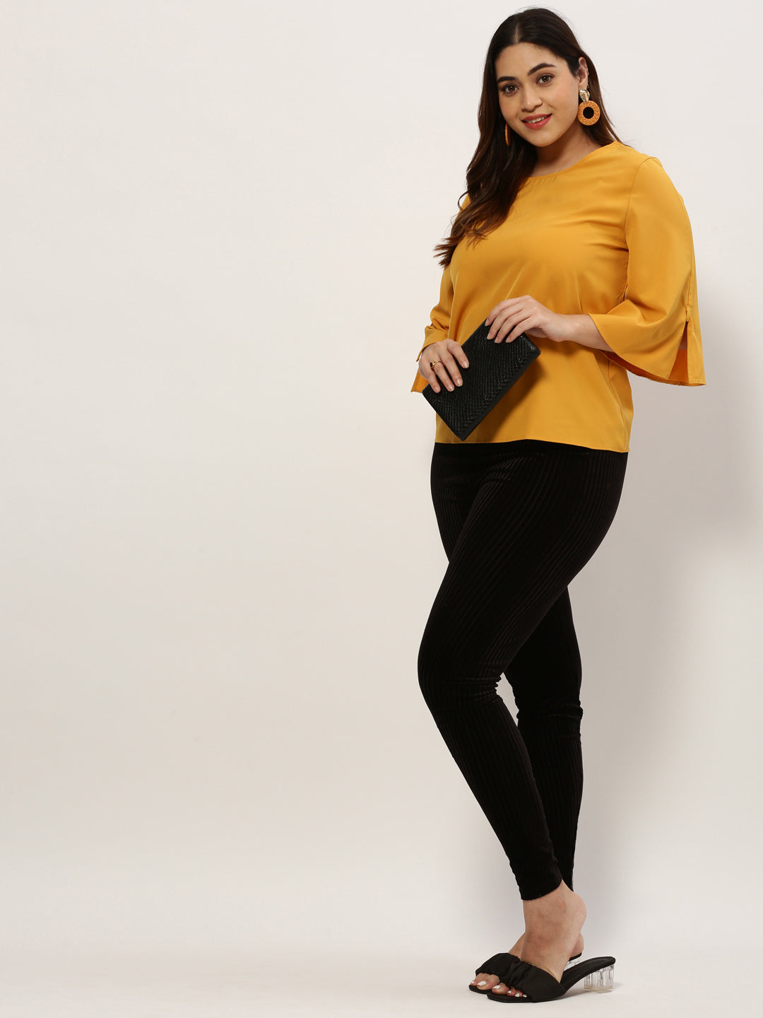 Women Solid Yellow Top