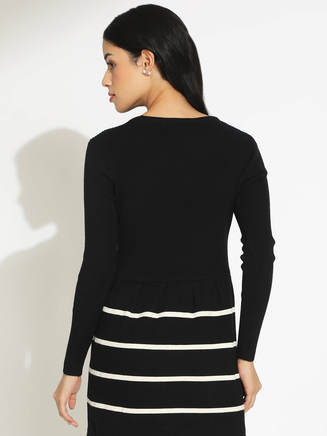 Women's Black Fit and Flare Mini Dress