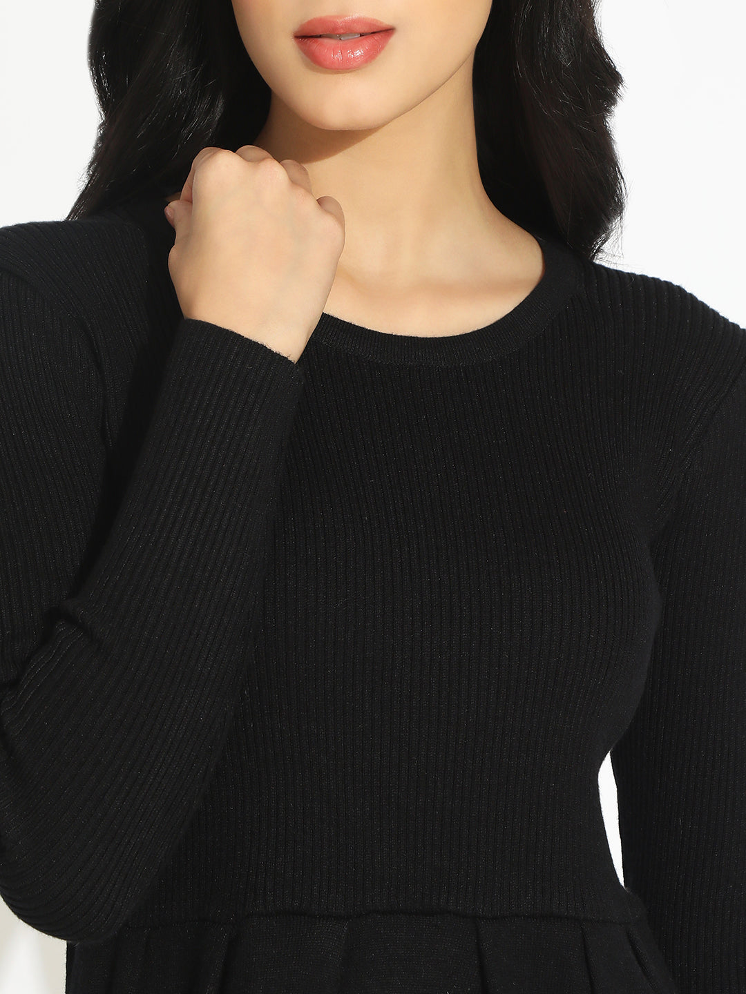 Women's Black Fit and Flare Mini Dress