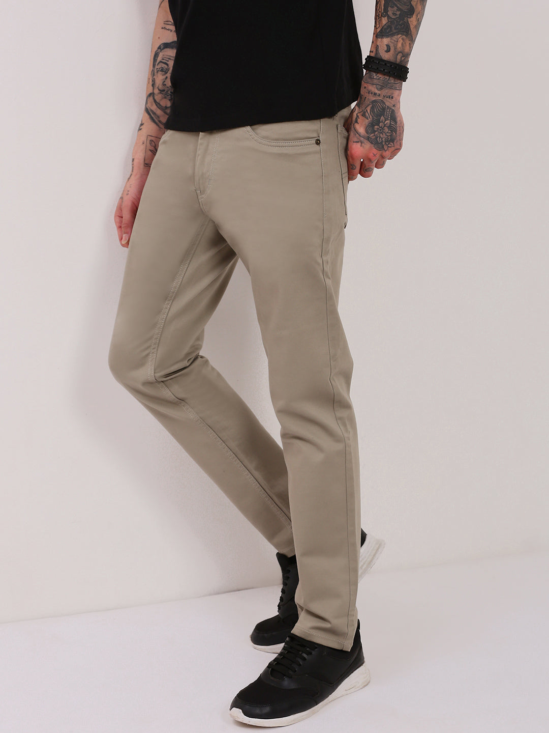 Men Beige Slim Fit Jeans