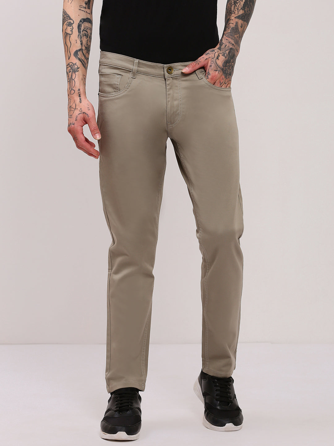 Men Beige Slim Fit Jeans