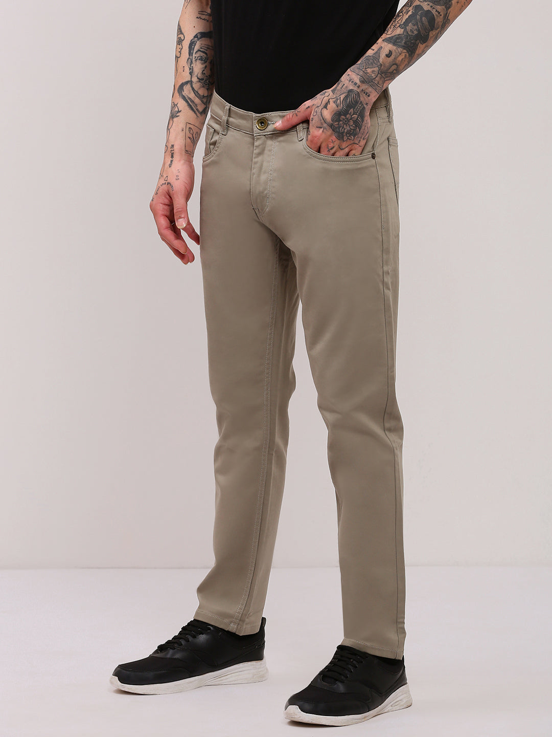 Men Beige Slim Fit Jeans