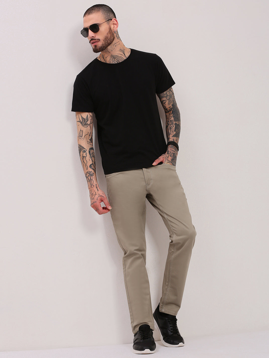 Men Beige Slim Fit Jeans