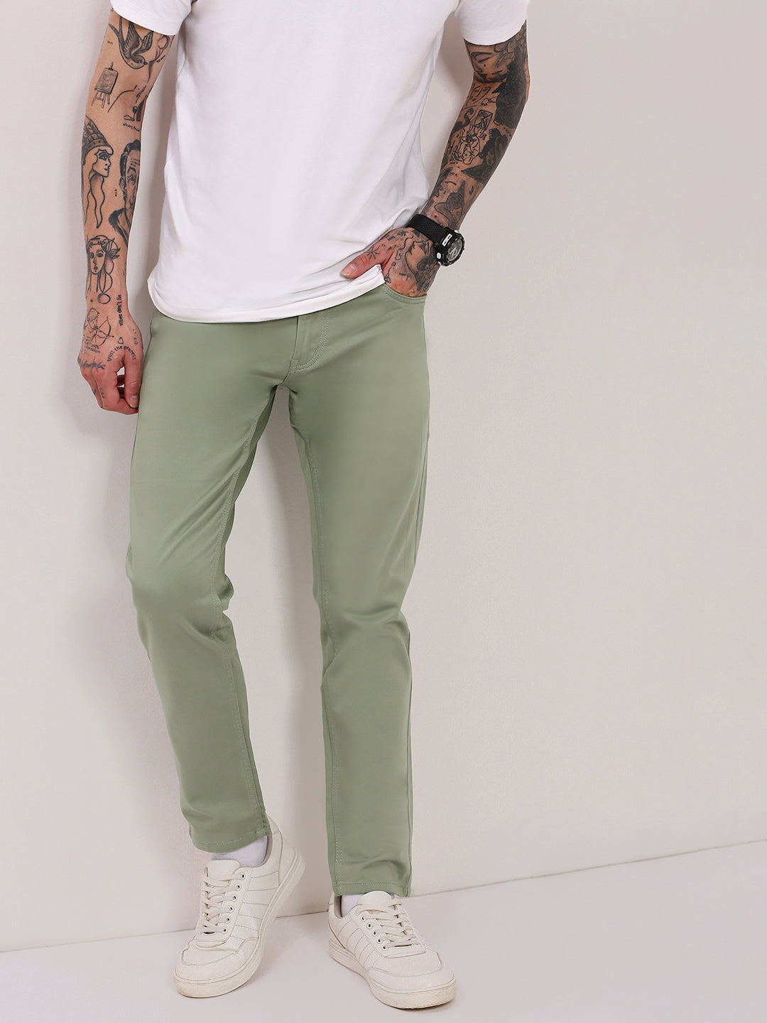 Men Green Slim Fit Jeans