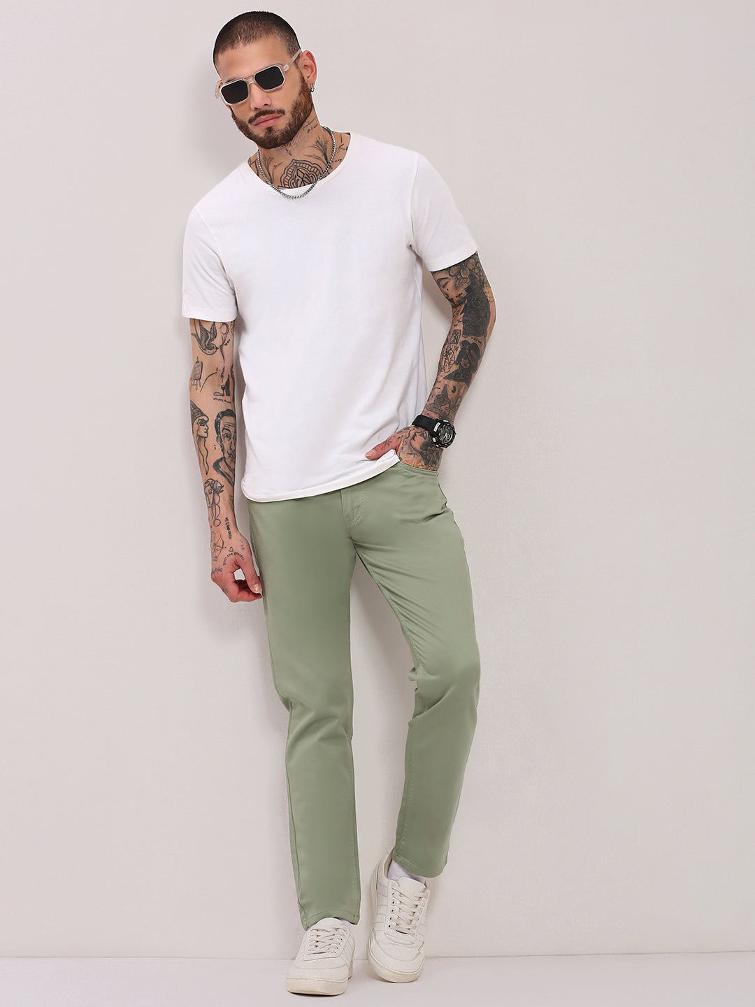 Men Green Slim Fit Jeans