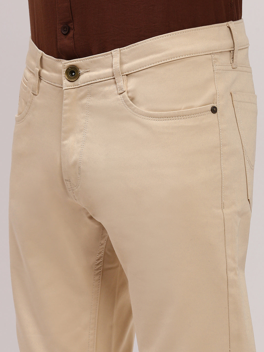 Men Beige Slim Fit Jeans