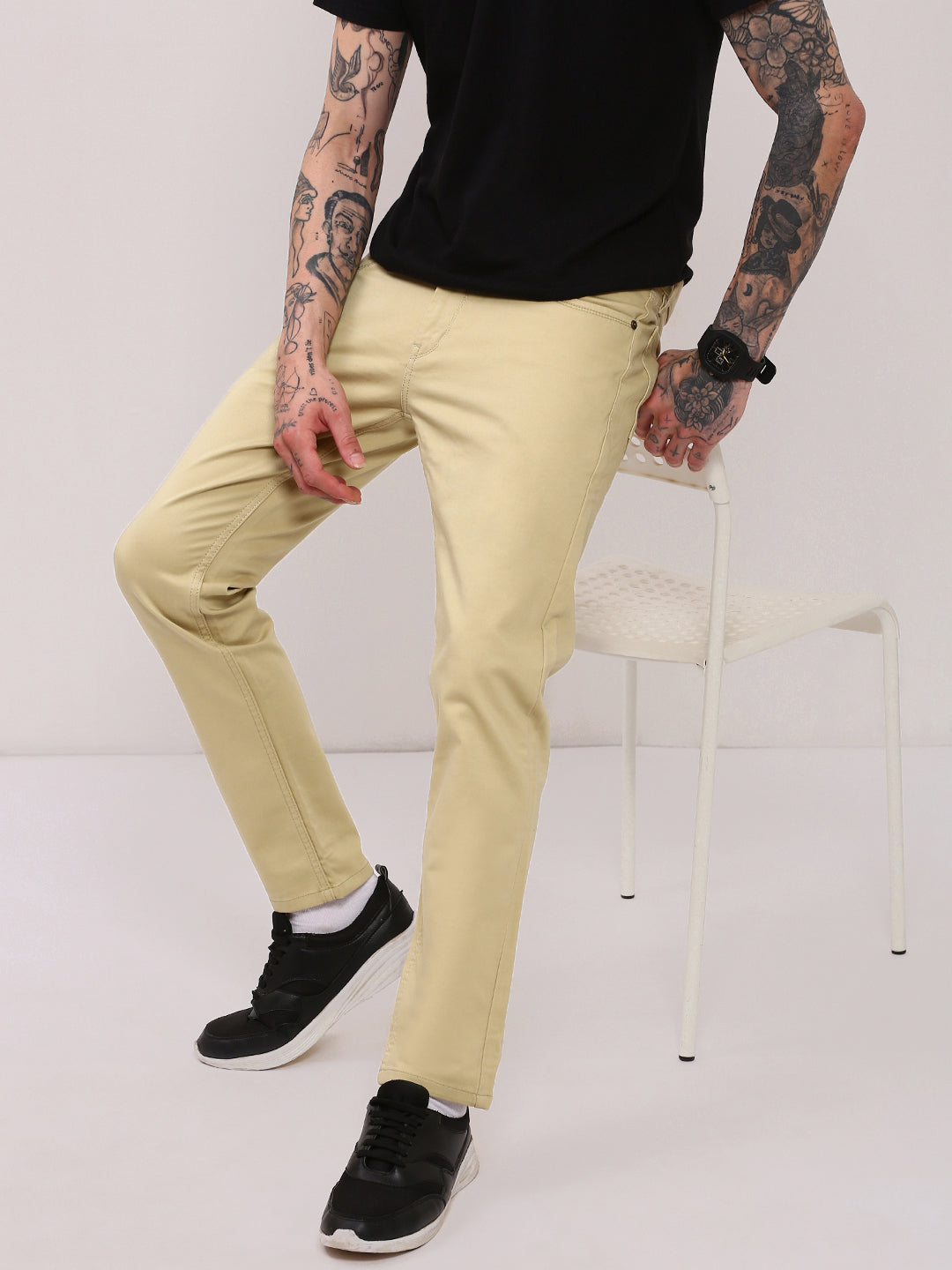 Men Khaki Slim Fit Jeans