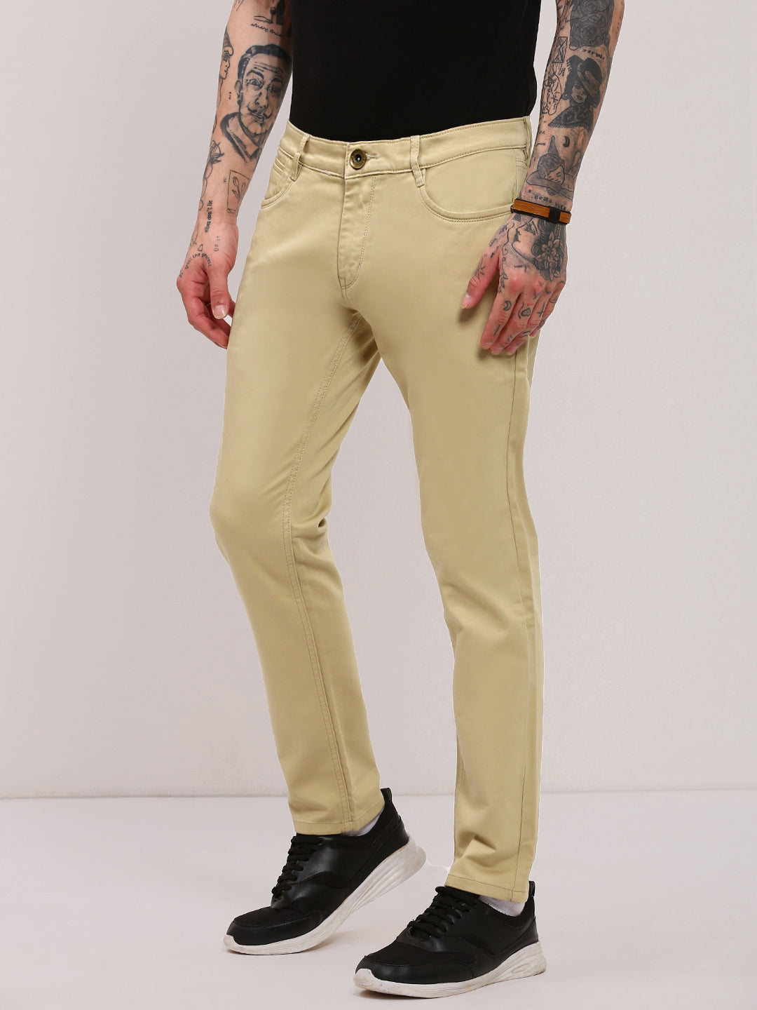 Men Khaki Slim Fit Jeans