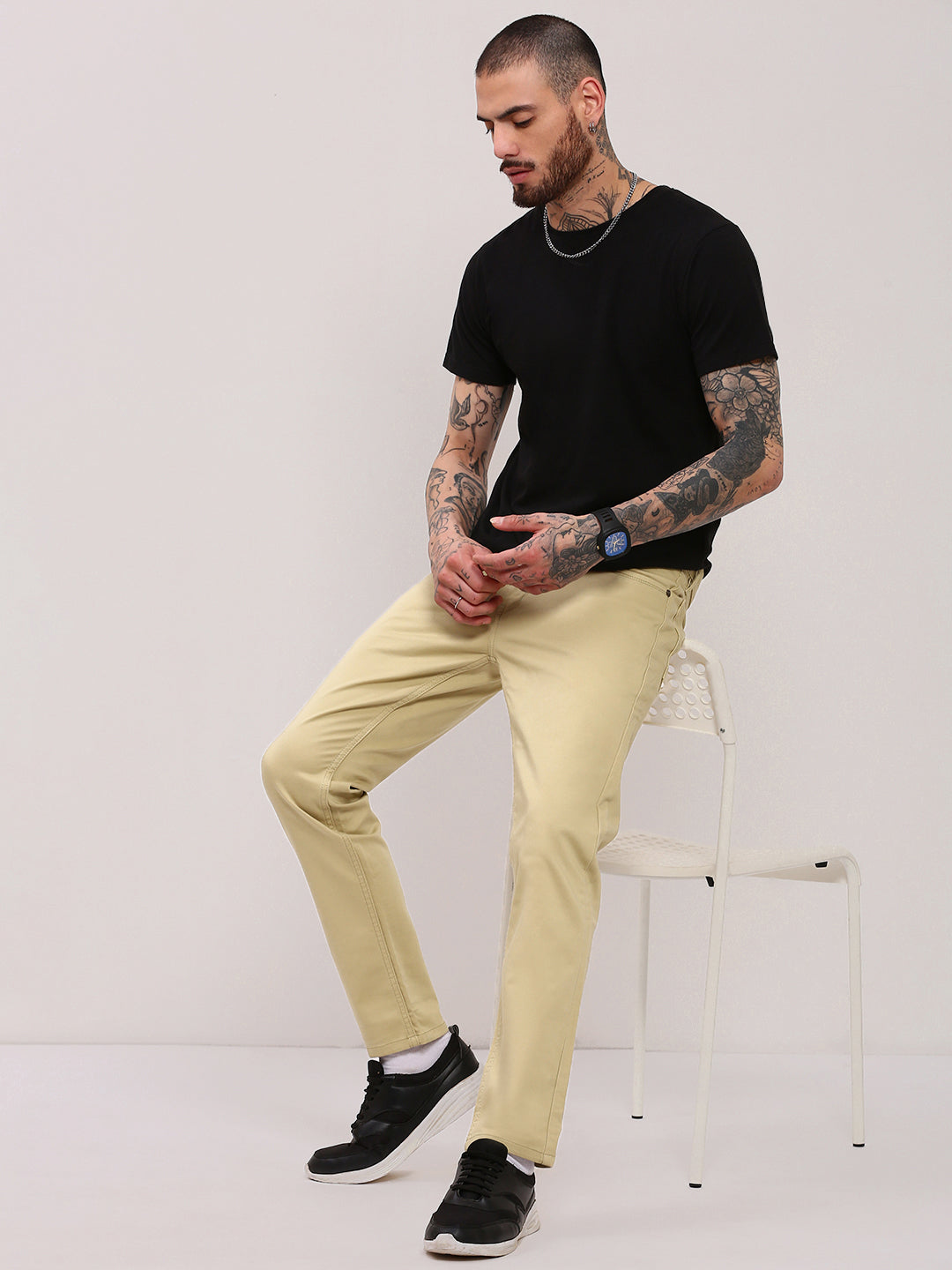 Men Khaki Slim Fit Jeans