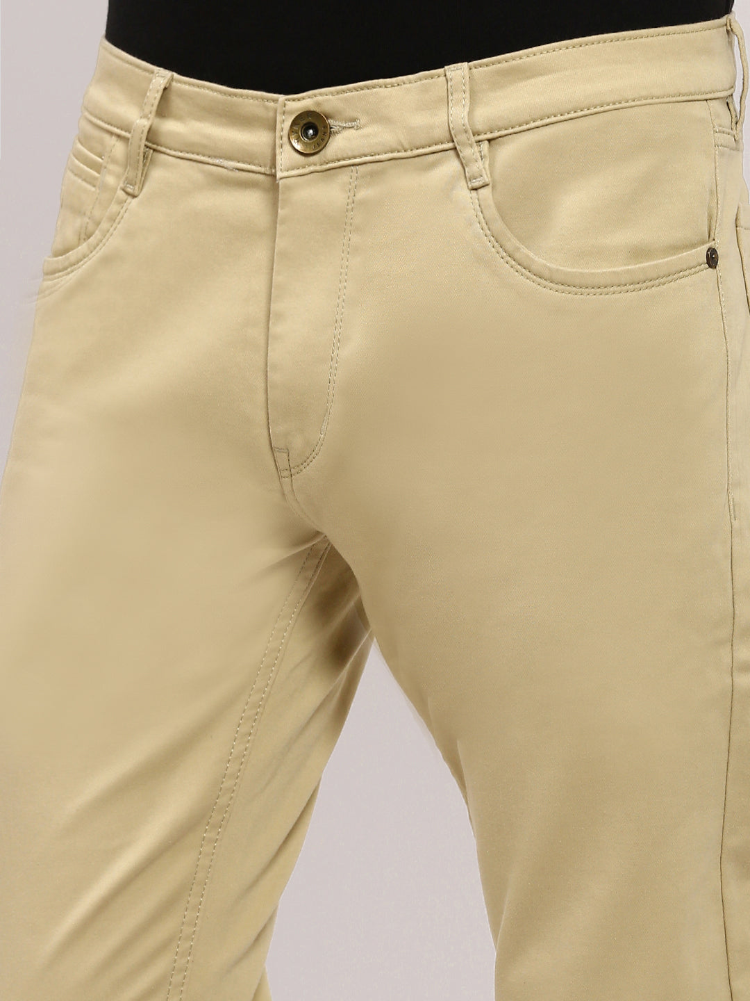 Men Khaki Slim Fit Jeans