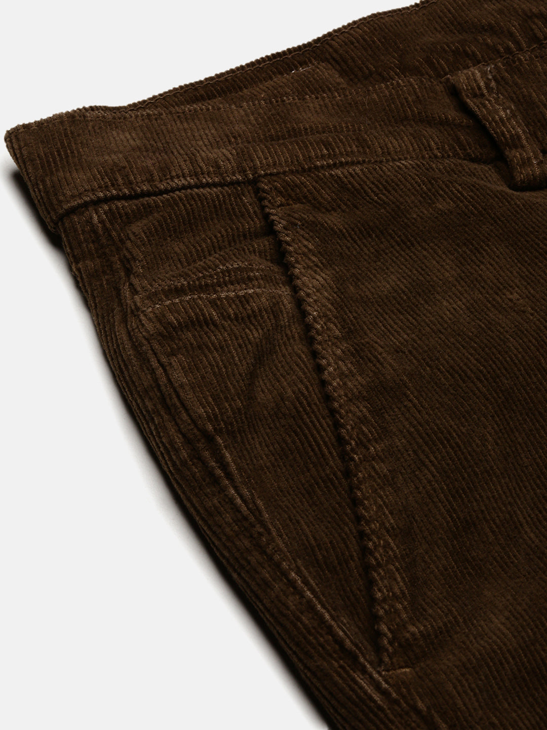 Men Brown Solid Trousers