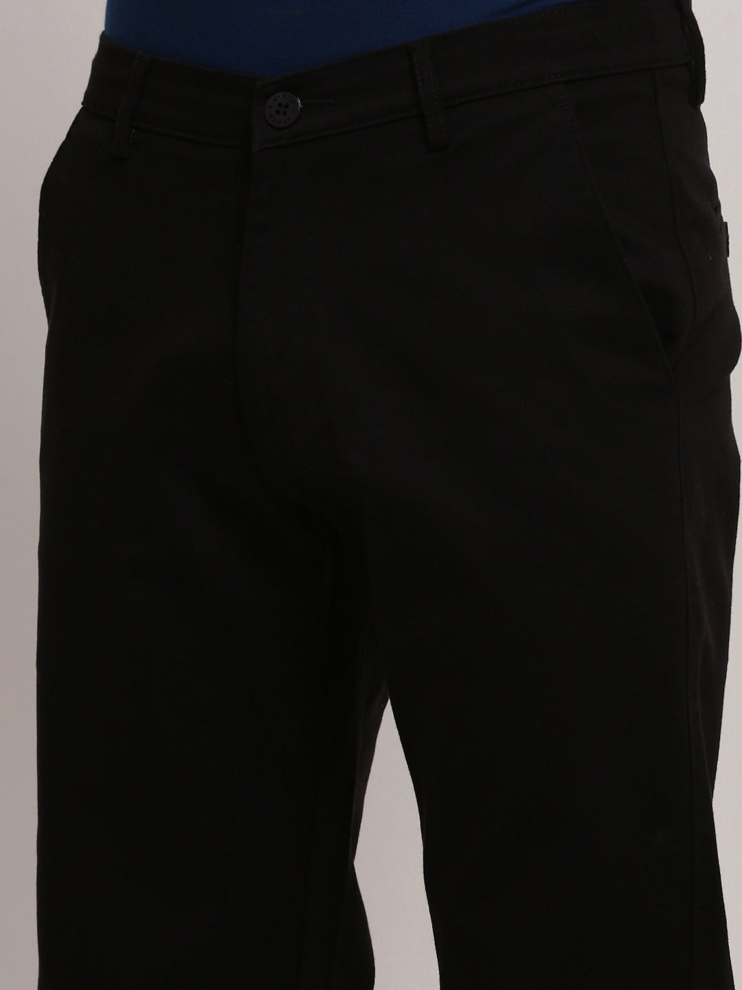 Men Black Solid Trousers