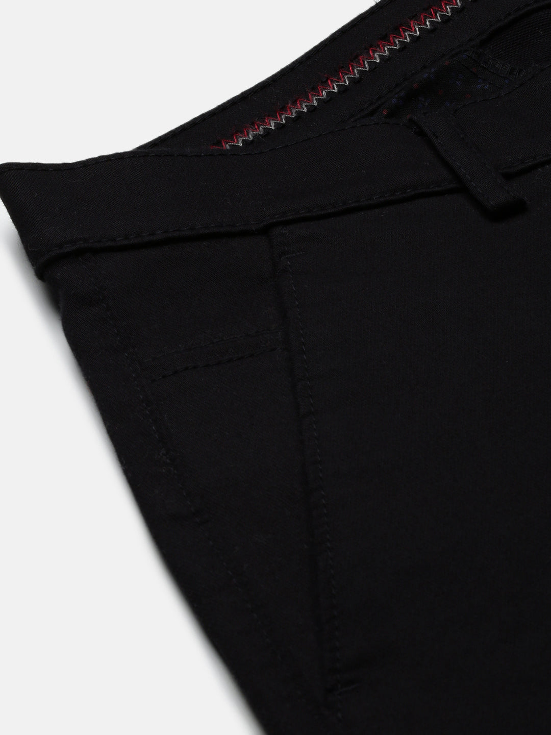 Men Black Solid Trousers