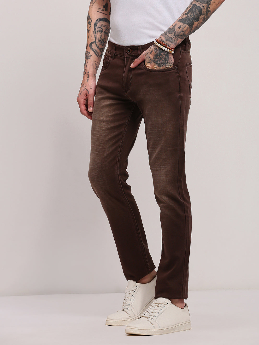 Men Brown Slim Fit Jeans