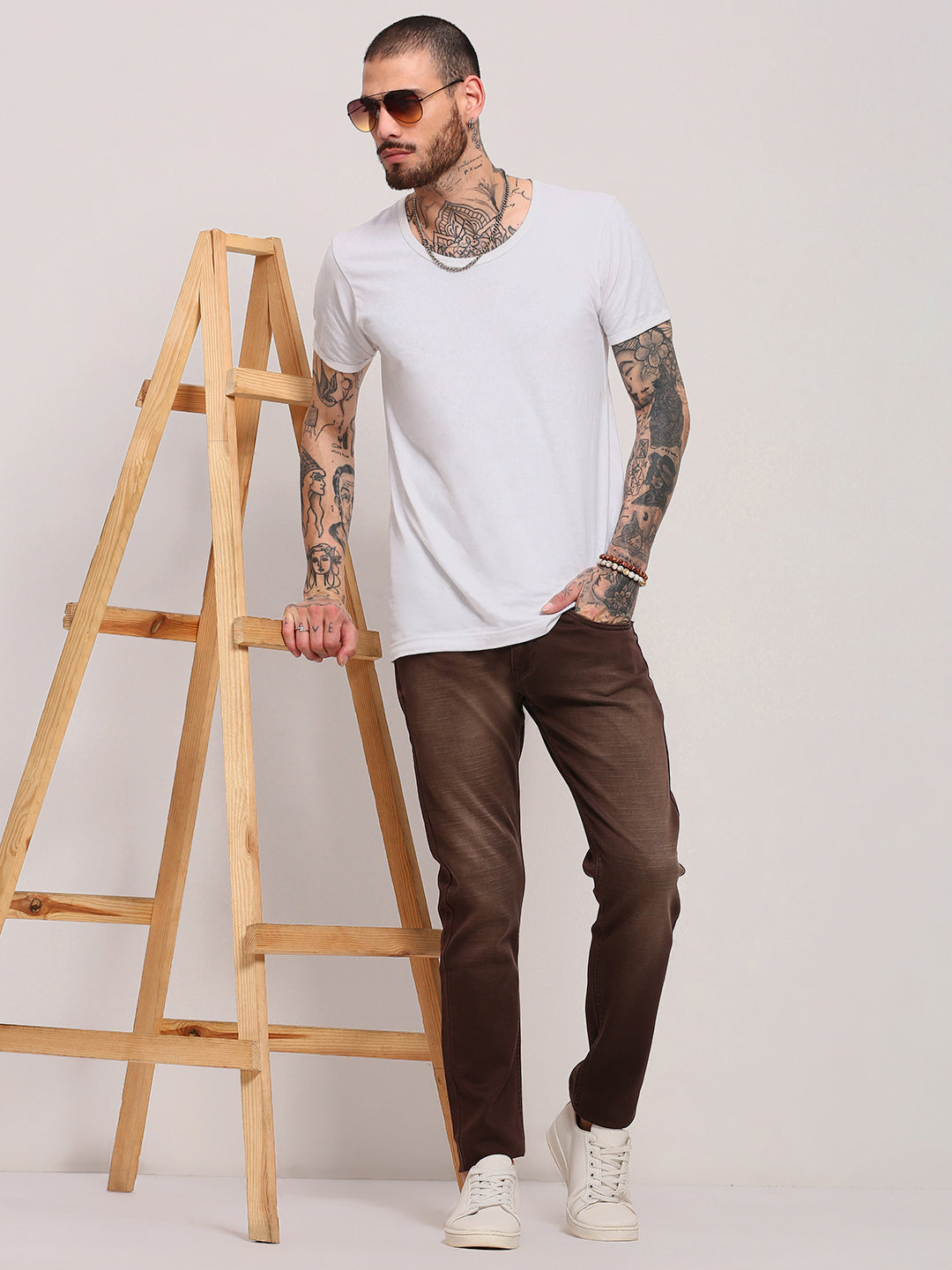 Men Brown Slim Fit Jeans