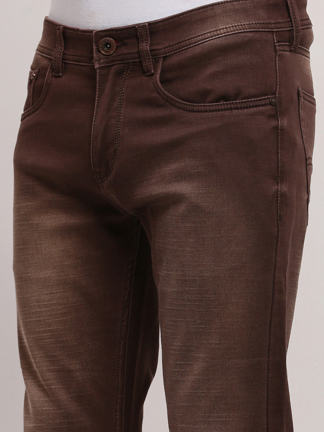 Men Brown Slim Fit Jeans